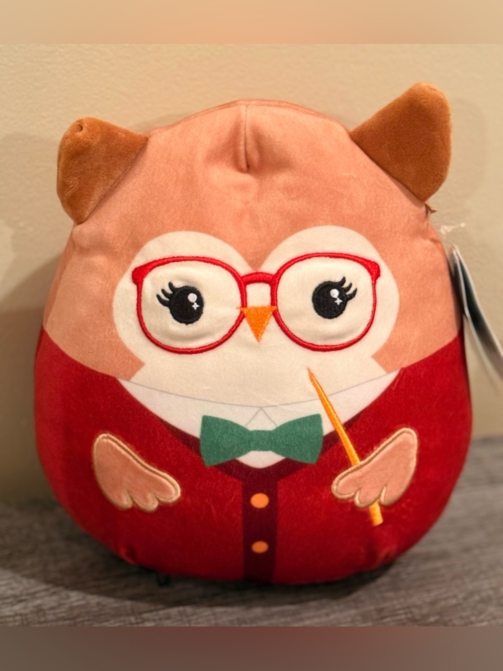 Squishmallows Jaydelle Owl Teacher Plush Glasses Red Kellytoy 8” With Tag